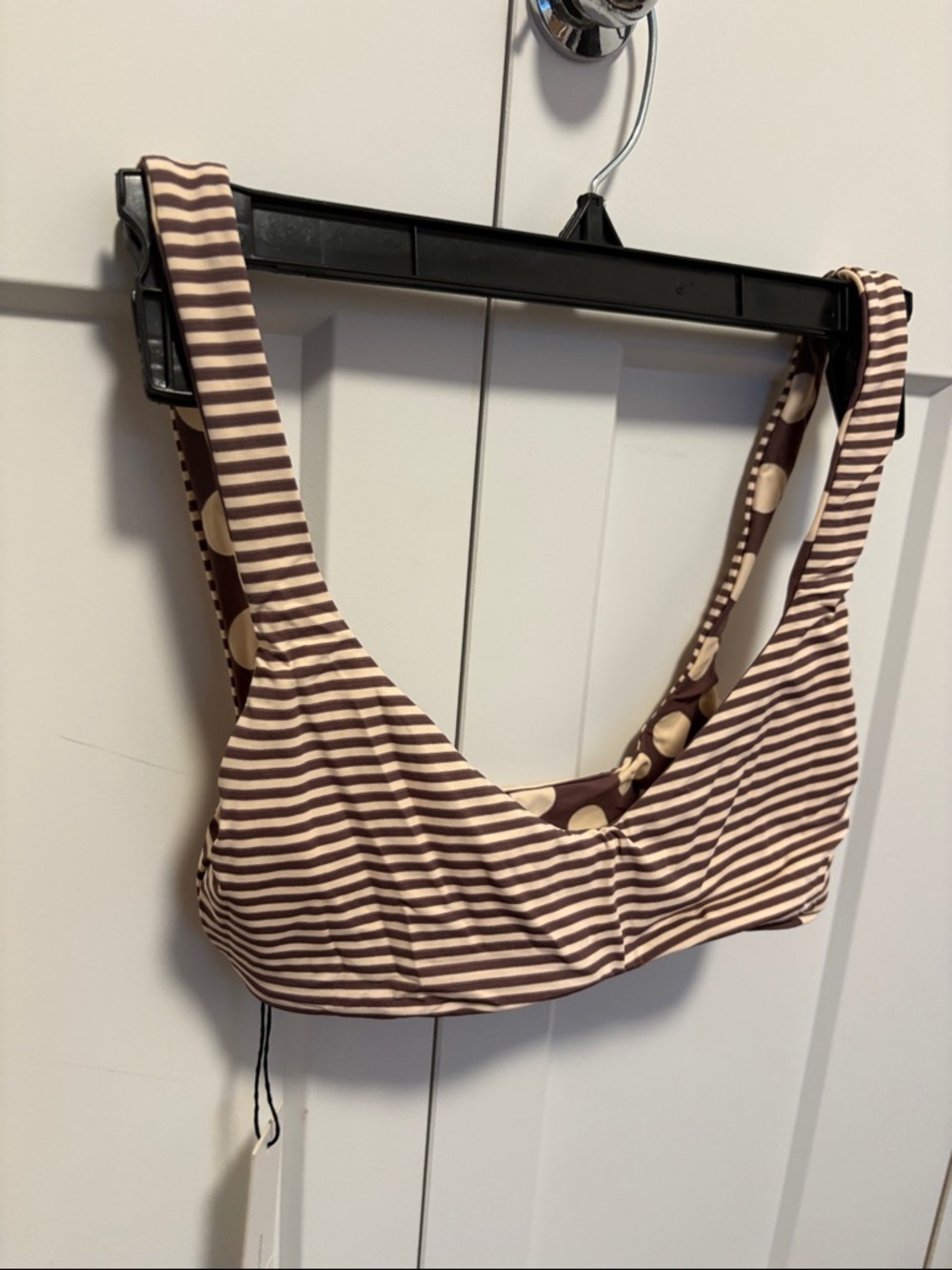 NWT [KikiRio] Reversible Polka Dot/Stiped Bikini Swimsuit Top Women's Sz XS - Picture 11 of 12